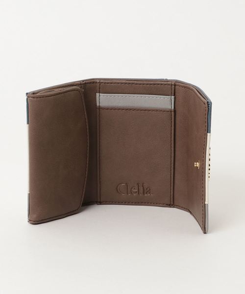 トリコロールカラー三つ折りミニ財布（財布）｜Clelia（クレリア）
