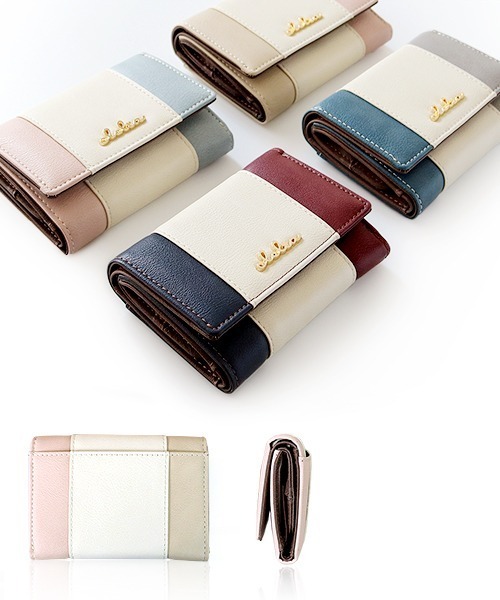 トリコロールカラー三つ折りミニ財布（財布）｜Clelia（クレリア）