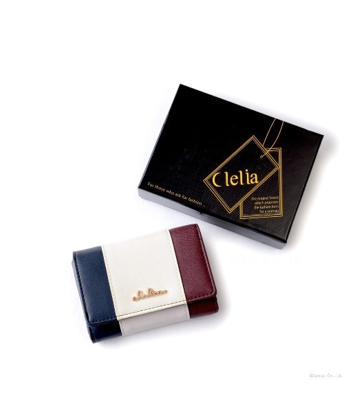 トリコロールカラー三つ折りミニ財布（財布）｜Clelia（クレリア）