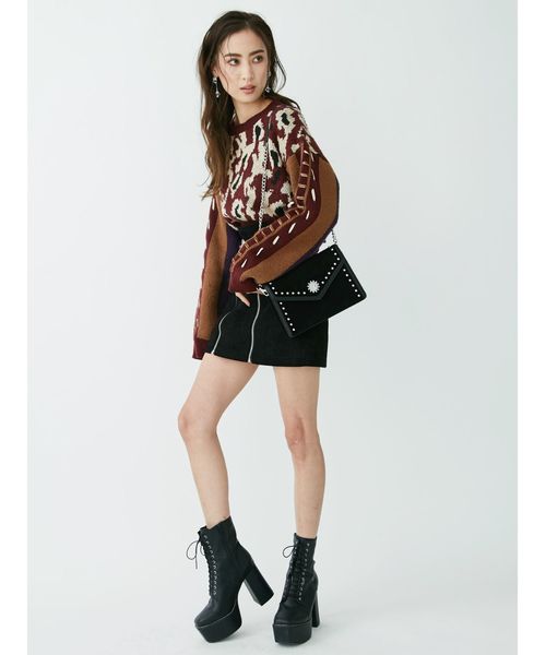 EVRIS（エヴリス）の「レースアップショートブーツ（ブーツ・レディース・ブラック/ボルドー・SMALL/MEDIUM/LARGE）」の3枚目の写真