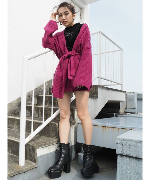 EVRIS（エヴリス）の「レースアップショートブーツ（ブーツ・レディース・ブラック/ボルドー・SMALL/MEDIUM/LARGE）」の16枚目の写真