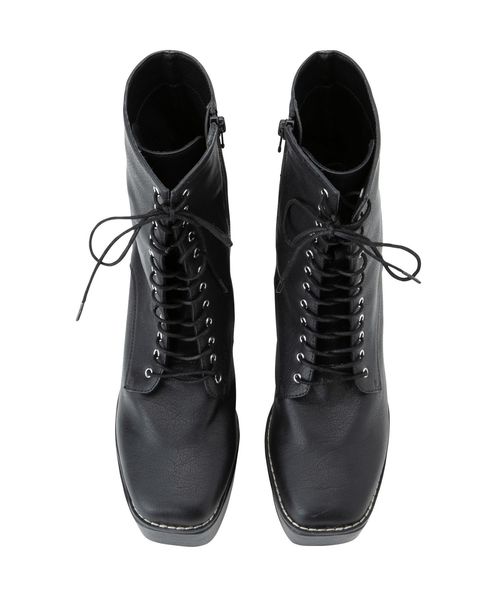 EVRIS（エヴリス）の「レースアップショートブーツ（ブーツ・レディース・ブラック/ボルドー・SMALL/MEDIUM/LARGE）」の12枚目の写真