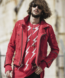 NO ID. | mj5957-NO ID.BLACK×RESURRECTIONウールライトニングＷライダースＪＫＴ(ライダースジャケット)