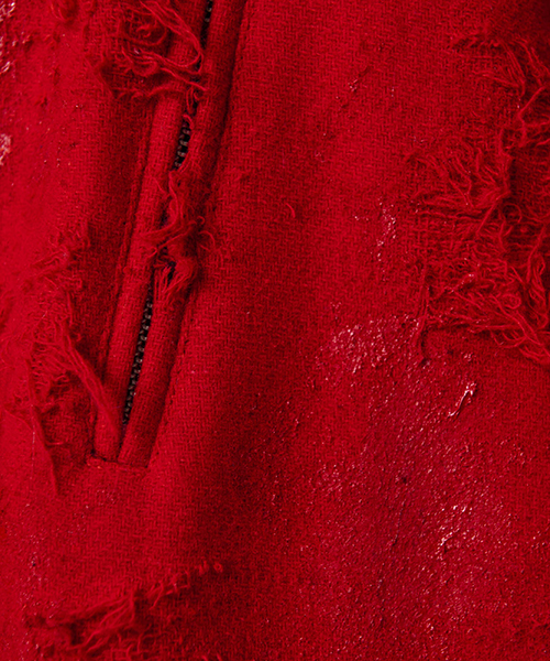 NO ID.（ノーアイディ）の「mj5957-NO ID.BLACK×RESURRECTIONウールライトニングＷライダースＪＫＴ（ライダースジャケット・メンズ・レッド/ブラック・1/2/3）」の6枚目の写真