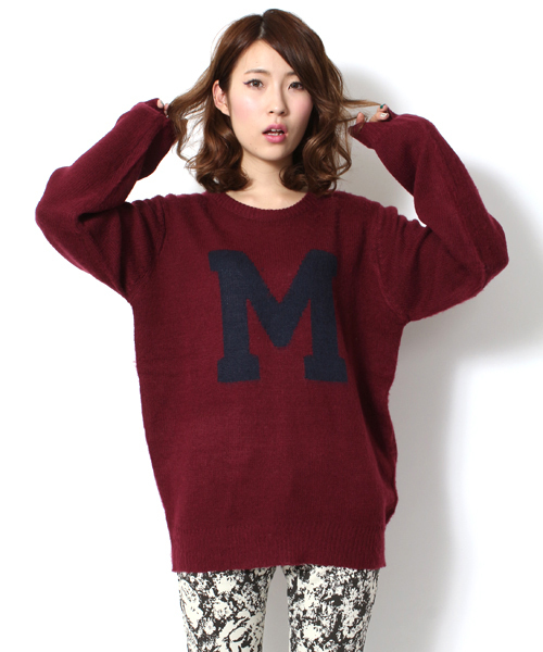 WEGO（ウィゴー）の「WEGO/カレッジセーター（ニット/セーター・メンズ・ネイビー/ケリー/イエロー/ホワイト/ワイン・MEDIUM/LARGE）」の5枚目の写真