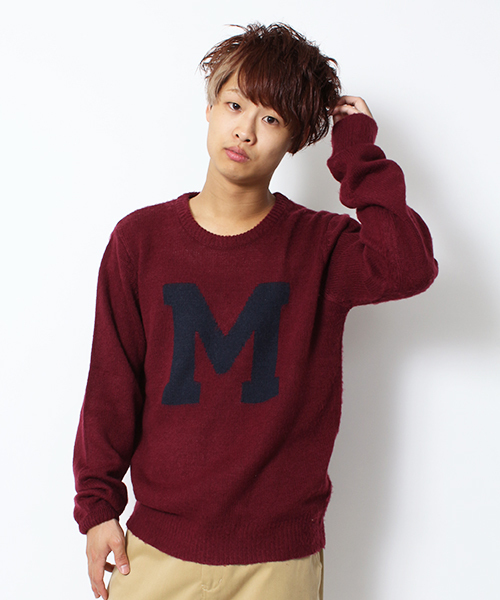 WEGO（ウィゴー）の「WEGO/カレッジセーター（ニット/セーター・メンズ・ネイビー/ケリー/イエロー/ホワイト/ワイン・MEDIUM/LARGE）」の13枚目の写真