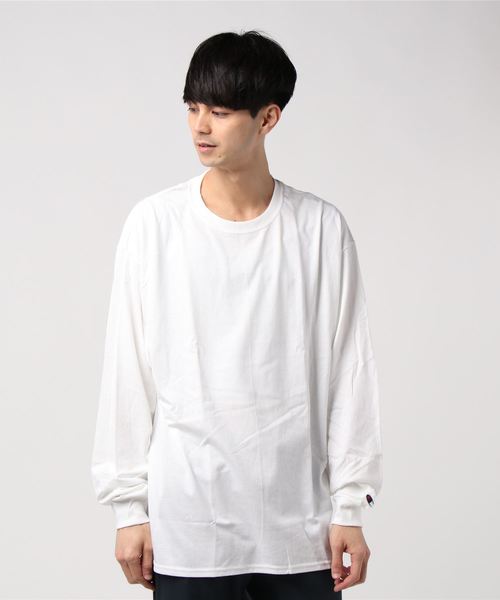 Champion(チャンピオン)の「Champion/チャンピオン オーバーサイズL/S TEE(Tシャツ/カットソー・メンズ・ホワイト/ブラック/ネイビー/レッド/杢グレー/ロイヤルブルー・SMALL/MEDIUM/LARGE/X-LARGE)」の3枚目の写真