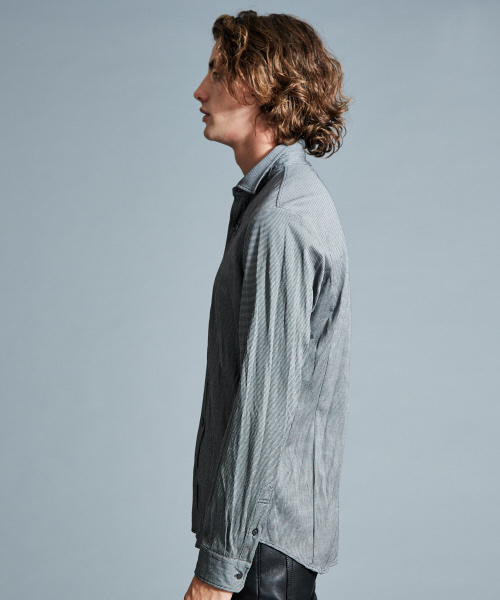 5351 POUR LES HOMMES（ゴーサンゴーイチプールオム）の「ハウンドトゥースジャージーシャツ（シャツ/ブラウス・メンズ・チャコールグレー/グレー・44/46/48/50）」の4枚目の写真