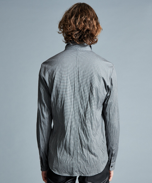 5351 POUR LES HOMMES（ゴーサンゴーイチプールオム）の「ハウンドトゥースジャージーシャツ（シャツ/ブラウス・メンズ・チャコールグレー/グレー・44/46/48/50）」の5枚目の写真