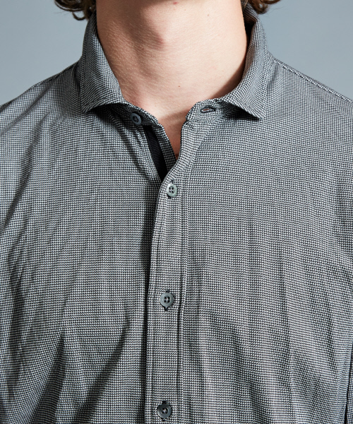 5351 POUR LES HOMMES（ゴーサンゴーイチプールオム）の「ハウンドトゥースジャージーシャツ（シャツ/ブラウス・メンズ・チャコールグレー/グレー・44/46/48/50）」の6枚目の写真