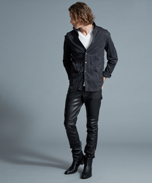 5351 POUR LES HOMMES（ゴーサンゴーイチプールオム）の「ハウンドトゥースジャージーシャツ（シャツ/ブラウス・メンズ・チャコールグレー/グレー・44/46/48/50）」の14枚目の写真