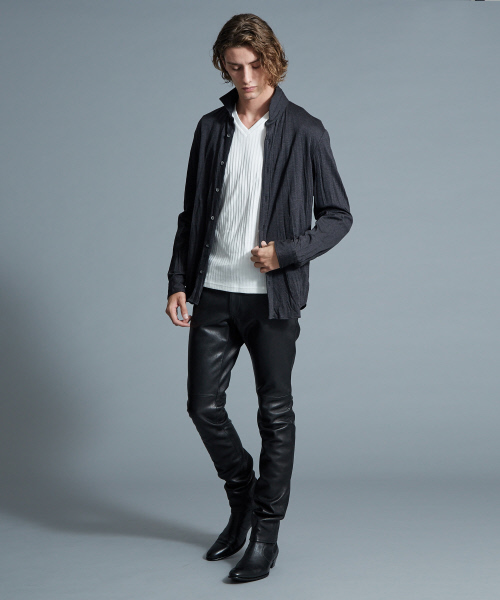5351 POUR LES HOMMES（ゴーサンゴーイチプールオム）の「ハウンドトゥースジャージーシャツ（シャツ/ブラウス・メンズ・チャコールグレー/グレー・44/46/48/50）」の15枚目の写真