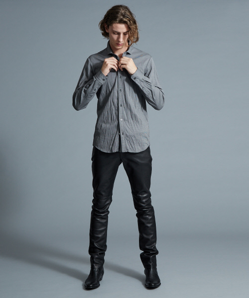 5351 POUR LES HOMMES（ゴーサンゴーイチプールオム）の「ハウンドトゥースジャージーシャツ（シャツ/ブラウス・メンズ・チャコールグレー/グレー・44/46/48/50）」の16枚目の写真