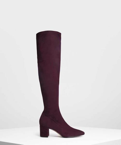 CHARLES & KEITH(チャールズ & キース)の「クラシックニーブーツ / Classic Knee Boots(ブーツ・レディース・ブラック/パープル・23cm/23.5cm/24.5cm/25cm)」の2枚目の写真