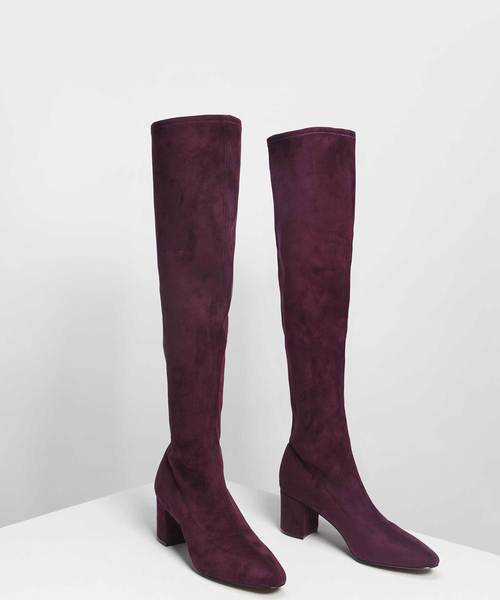 CHARLES & KEITH(チャールズ & キース)の「クラシックニーブーツ / Classic Knee Boots(ブーツ・レディース・ブラック/パープル・23cm/23.5cm/24.5cm/25cm)」の10枚目の写真