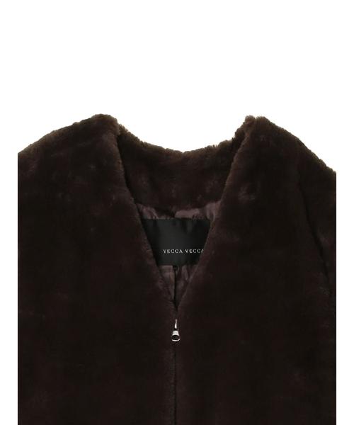 YECCA VECCA（イェッカヴェッカ）の「・エコファーコート（ダウンジャケット/コート・レディース・ベージュ/ブラウン・FREE）」の11枚目の写真