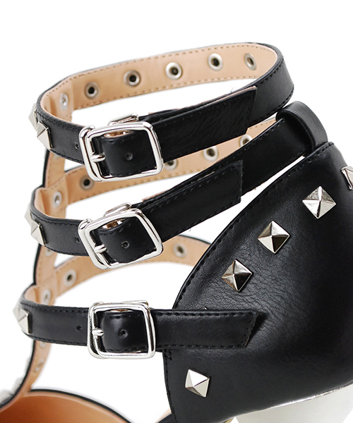 AMBIENT（アンビエント）の「スタッズグラディエーターサンダル（サンダル・レディース・ベージュ系その他/ブラック・35.5/22.5/36.5/23.5/37.5/24.5）」の6枚目の写真