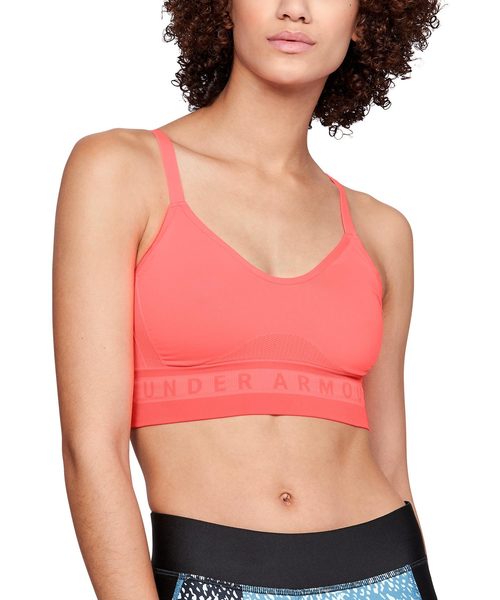 UNDER ARMOUR（アンダーアーマー）の「レディーススポーツブラローインパクト / シームレスロングラインブラ（ブラジャー・レディース・ブラック/サーモンピンク/フューシャピンク/グレー/ダークラベンダー/ピンク/ホワイト/スモークグレー/ミント・SM/LG/MD/XL）」の8枚目の写真