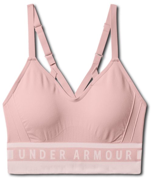 UNDER ARMOUR（アンダーアーマー）の「レディーススポーツブラローインパクト / シームレスロングラインブラ（ブラジャー・レディース・ブラック/サーモンピンク/フューシャピンク/グレー/ダークラベンダー/ピンク/ホワイト/スモークグレー/ミント・SM/LG/MD/XL）」の10枚目の写真