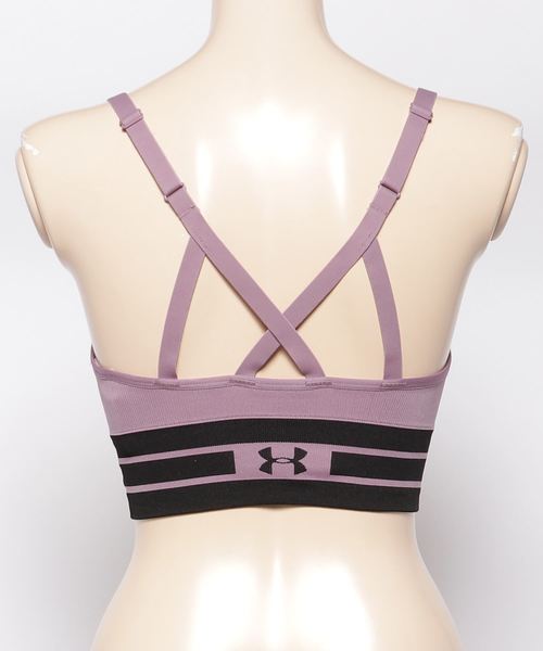 UNDER ARMOUR（アンダーアーマー）の「レディーススポーツブラローインパクト / シームレスロングラインブラ（ブラジャー・レディース・ブラック/サーモンピンク/フューシャピンク/グレー/ダークラベンダー/ピンク/ホワイト/スモークグレー/ミント・SM/LG/MD/XL）」の16枚目の写真