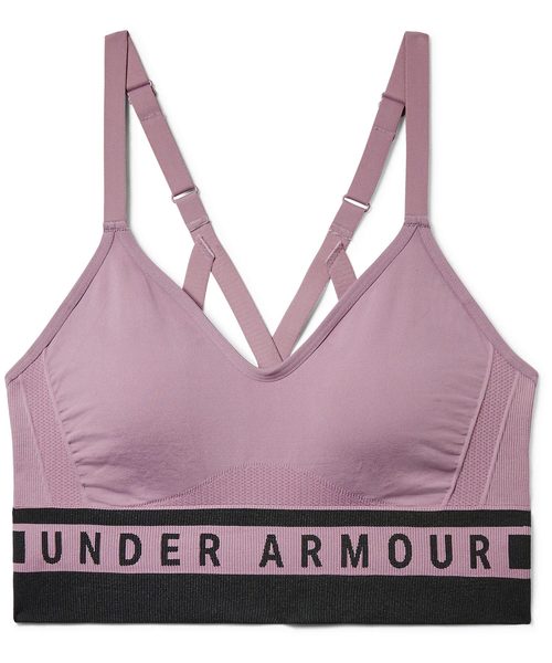 UNDER ARMOUR（アンダーアーマー）の「レディーススポーツブラローインパクト / シームレスロングラインブラ（ブラジャー・レディース・ブラック/サーモンピンク/フューシャピンク/グレー/ダークラベンダー/ピンク/ホワイト/スモークグレー/ミント・SM/LG/MD/XL）」の22枚目の写真