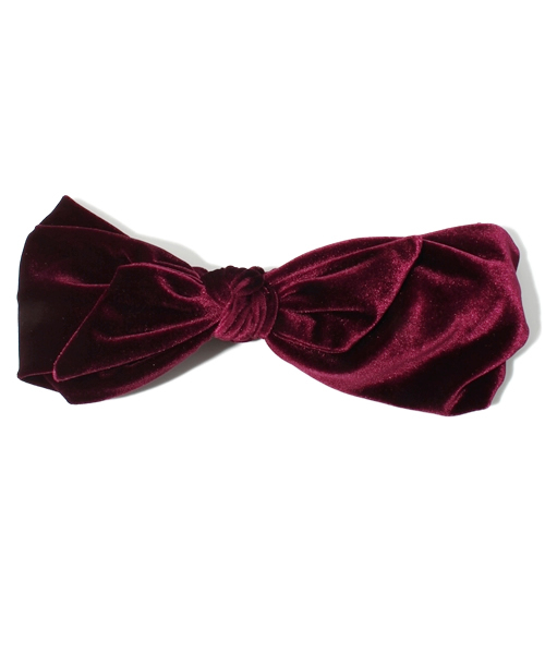 MAJESTIC LEGON（マジェスティックレゴン）の「ベロアリボンターバン（ヘアバンド・レディース・ベージュ/レッド/ブラック・FREE）」の3枚目の写真