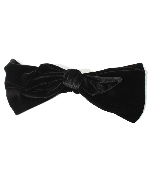 MAJESTIC LEGON（マジェスティックレゴン）の「ベロアリボンターバン（ヘアバンド・レディース・ベージュ/レッド/ブラック・FREE）」の2枚目の写真