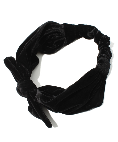 MAJESTIC LEGON（マジェスティックレゴン）の「ベロアリボンターバン（ヘアバンド・レディース・ベージュ/レッド/ブラック・FREE）」の5枚目の写真