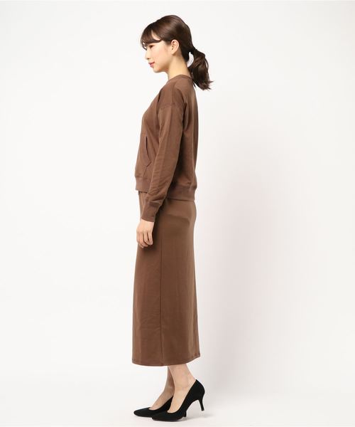 GeeRA（ジーラ）の「【２点セット】裏毛セットアップ（スウェット・レディース・ブラック/杢グレー/キャメル・SMALL/MEDIUM/LARGE/X-LARGE）」の4枚目の写真