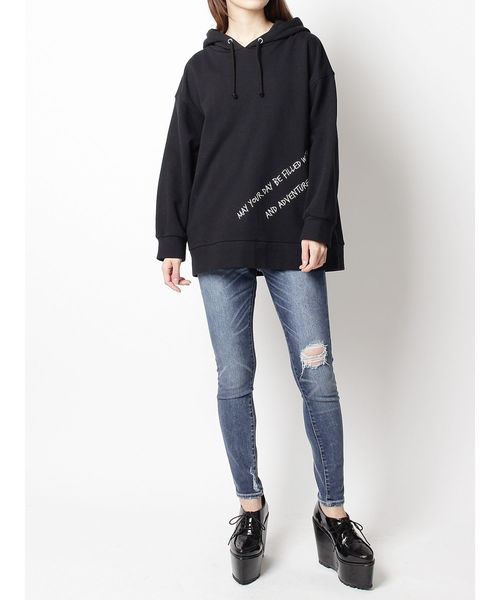 EVRIS（エヴリス）の「ヘムクラッシュスキニーDENIM PT（デニムパンツ・レディース・ライトブルー/インディゴブルー・SMALL/MEDIUM/X-SMALL）」の7枚目の写真