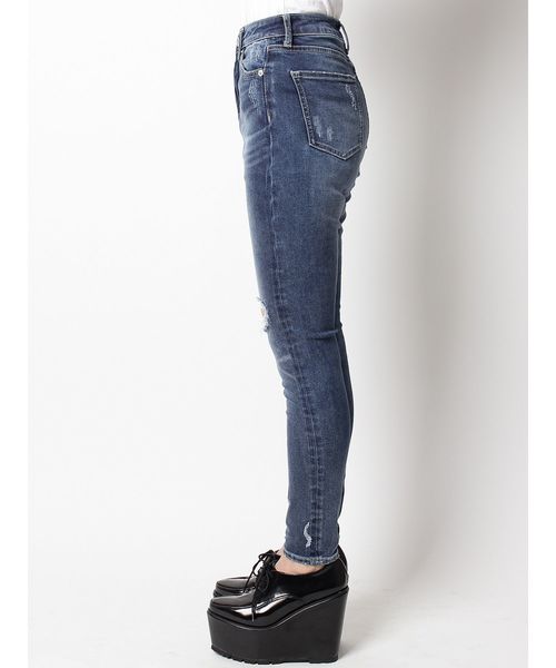 EVRIS（エヴリス）の「ヘムクラッシュスキニーDENIM PT（デニムパンツ・レディース・ライトブルー/インディゴブルー・SMALL/MEDIUM/X-SMALL）」の17枚目の写真