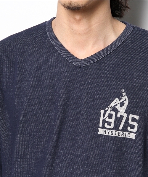 HYSTERIC GLAMOUR（ヒステリックグラマー）の「COLLEGE #2 pt VネックT-SH（Tシャツ/カットソー・メンズ・ピンク/ネイビー/チャコールグレー・LARGE/MEDIUM/SMALL）」の7枚目の写真