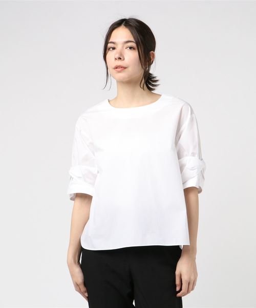 INTERPLANET（インタープラネット）の「袖デザインブラウス（シャツ/ブラウス・レディース・オフホワイト/ブラック/ベージュ/ブルー・FREE）」の2枚目の写真