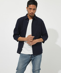 AZUL by moussy MENS�i�A�Y�[���o�C�}�E�W�[�����Y�j�́uCOTTON LINEN COOLMAX 3/4 SHIRT/�R�b�g�����l���N�[���}�b�N�X�V���c�i�V���c/�u���E�X�j�v