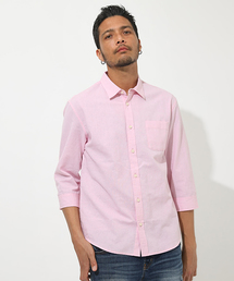 AZUL by moussy MENS�i�A�Y�[���o�C�}�E�W�[�����Y�j�́uCOTTON LINEN COOLMAX 3/4 SHIRT/�R�b�g�����l���N�[���}�b�N�X�V���c�i�V���c/�u���E�X�j�v