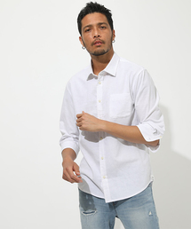 AZUL by moussy（アズールバイマウジー）の「COTTON LINEN COOLMAX 3/4 SHIRT/コットンリネンクールマックスシャツ（シャツ/ブラウス）」