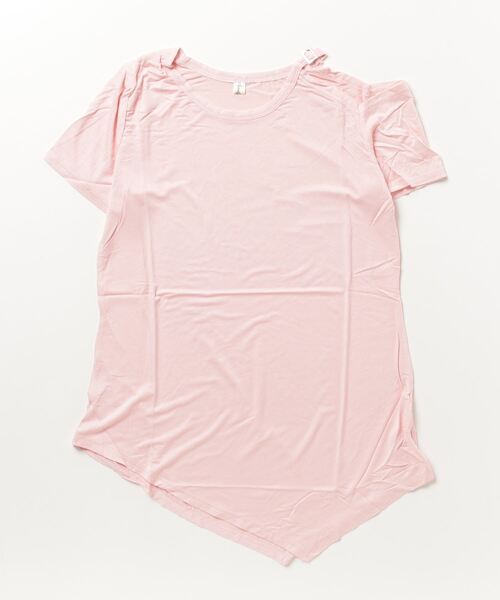 STYLEBLOCK（スタイルブロック）の「肩あき半袖Ｔシャツ（Tシャツ/カットソー・レディース・ホワイト/ピンク・S/M/L/XL）」の2枚目の写真