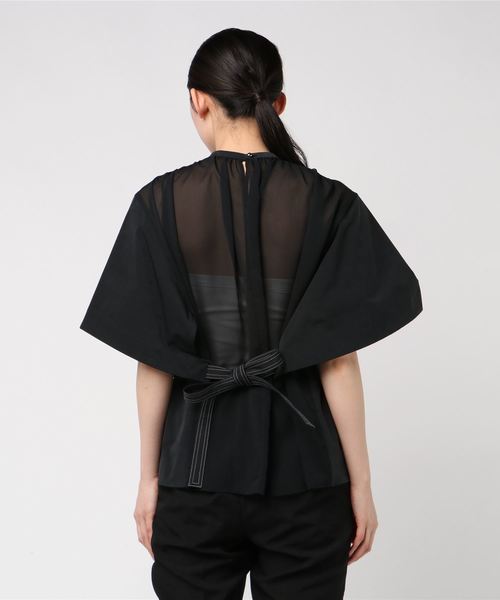 M/M ATTACHMENT（エムエムアタッチメント）の「【M/M ATTACHMENT】ワイドペプラムTOPS（シャツ/ブラウス・レディース・ブラック・2）」の2枚目の写真