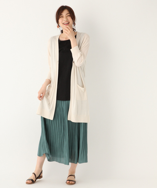 GLOBAL WORK（グローバルワーク）の「スラブテンジクノースリーブ【UVケア】/836570（Tシャツ/カットソー・レディース・ホワイト/ブラック/ベージュ/イエロー・MEDIUM/LARGE）」の6枚目の写真