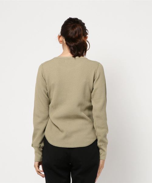 SLOBE IENA(スローブイエナ)の「ベーシックワッフルロンT◆(Tシャツ/カットソー・レディース・ブラック/ベージュ/カーキ・FREE)」の16枚目の写真