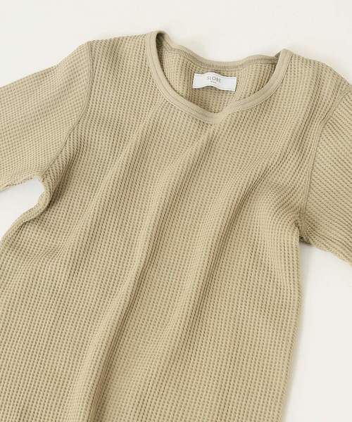 SLOBE IENA(スローブイエナ)の「ベーシックワッフルロンT◆(Tシャツ/カットソー・レディース・ブラック/ベージュ/カーキ・FREE)」の3枚目の写真