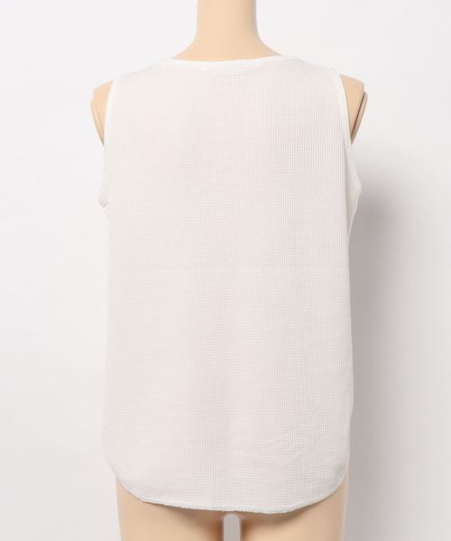 PAGEBOY(ページボーイ)の「フロントボタンワッフルタンク(タンクトップ・レディース・ブラック/ホワイト/キャメル・FREE)」の5枚目の写真