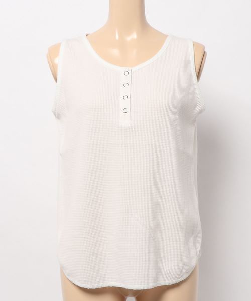 PAGEBOY(ページボーイ)の「フロントボタンワッフルタンク(タンクトップ・レディース・ブラック/ホワイト/キャメル・FREE)」の11枚目の写真