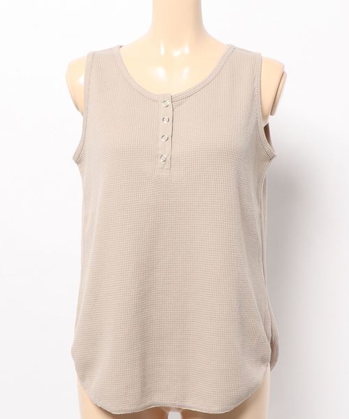 PAGEBOY(ページボーイ)の「フロントボタンワッフルタンク(タンクトップ・レディース・ブラック/ホワイト/キャメル・FREE)」の13枚目の写真