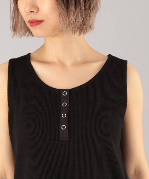 PAGEBOY(ページボーイ)の「フロントボタンワッフルタンク(タンクトップ・レディース・ブラック/ホワイト/キャメル・FREE)」の18枚目の写真