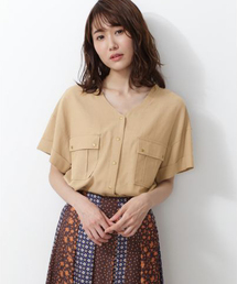 NATURAL BEAUTY BASIC | [洗える]Vネックポケットシャツ(シャツ/ブラウス)