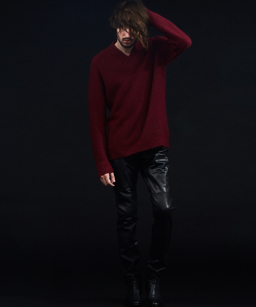 5351 POUR LES HOMMES(ゴーサンゴーイチプールオム)の「カシミヤソロ変形Vネックニット(ニット/セーター・メンズ・ブラック/グレー/ワイン・44/46/48/50)」の16枚目の写真