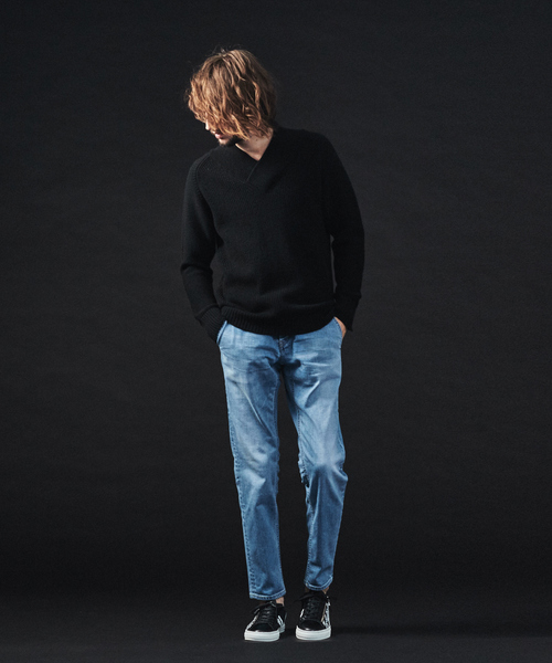 5351 POUR LES HOMMES(ゴーサンゴーイチプールオム)の「カシミヤソロ変形Vネックニット(ニット/セーター・メンズ・ブラック/グレー/ワイン・44/46/48/50)」の13枚目の写真