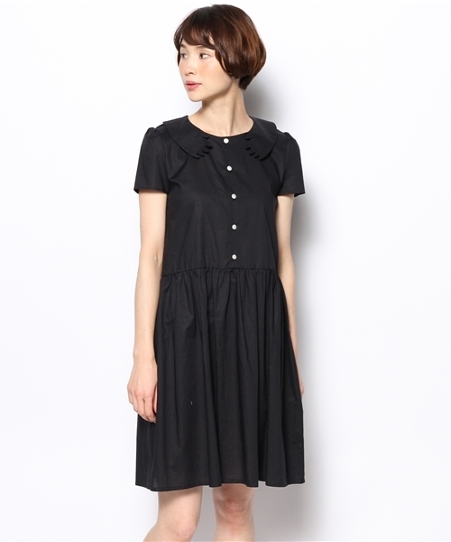 I am I （アイアムアイ）の「ハグ衿            半袖ワンピース【入荷禁止】（ワンピース・レディース・ホワイト/ブラック・FREE）」の4枚目の写真