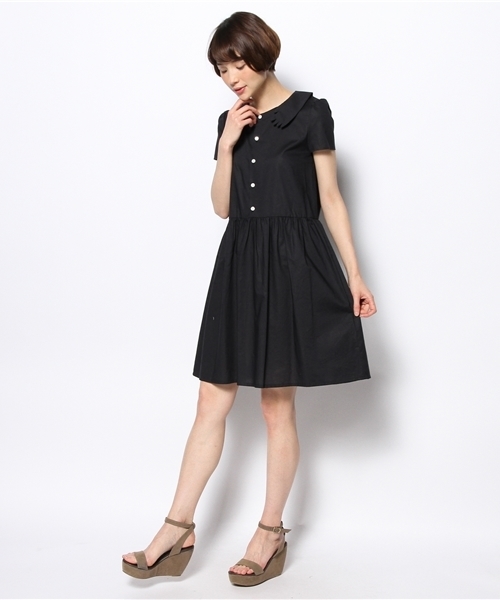 I am I （アイアムアイ）の「ハグ衿            半袖ワンピース【入荷禁止】（ワンピース・レディース・ホワイト/ブラック・FREE）」の8枚目の写真